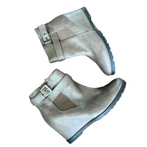 Unisa Brown Buckle Zip Ankle Boots Size 7.5